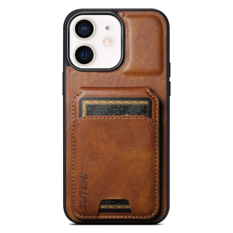 Suteni H02 Leather Wallet Stand Back Phone Case, For iPhone 14 Pro, For iPhone 14 Pro Max, For iPhone 13 Pro Max, For iPhone 13 Pro, For iPhone 13, For iPhone 12 / 12 Pro, For iPhone 12 Pro Max, For iPhone 11 Pro Max, For iPhone 11, For iPhone 11 Pro