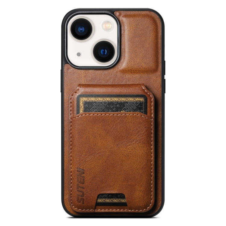 Suteni H02 Leather Wallet Stand Back Phone Case, For iPhone 16 Pro Max, For iPhone 16 Pro, For iPhone 16 Plus, For iPhone 16, For iPhone 15 Pro Max, For iPhone 15 Pro, For iPhone 15 Plus, For iPhone 15, For iPhone 14 Plus, For iPhone 14