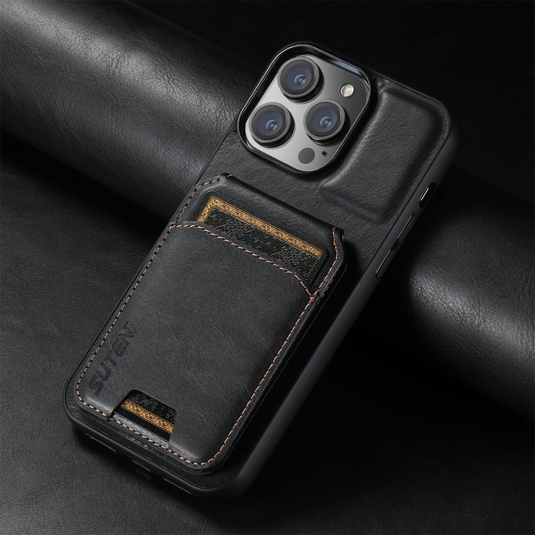 Suteni H02 Leather Wallet Stand Back Phone Case, For iPhone 14 Pro, For iPhone 14 Pro Max, For iPhone 13 Pro Max, For iPhone 13 Pro, For iPhone 13, For iPhone 12 / 12 Pro, For iPhone 12 Pro Max, For iPhone 11 Pro Max, For iPhone 11, For iPhone 11 Pro