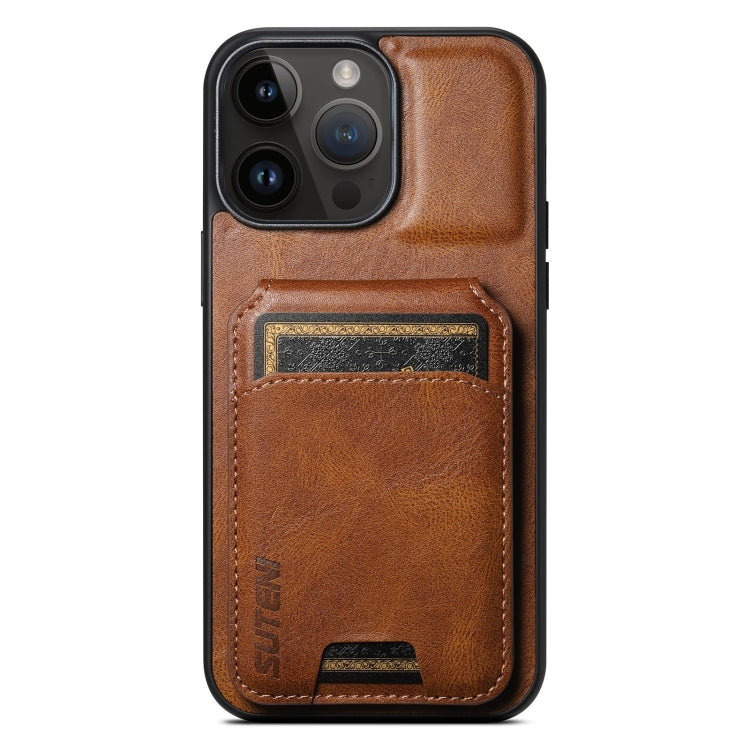 Suteni H02 Leather Wallet Stand Back Phone Case, For iPhone 14 Pro, For iPhone 14 Pro Max, For iPhone 13 Pro Max, For iPhone 13 Pro, For iPhone 13, For iPhone 12 / 12 Pro, For iPhone 12 Pro Max, For iPhone 11 Pro Max, For iPhone 11, For iPhone 11 Pro