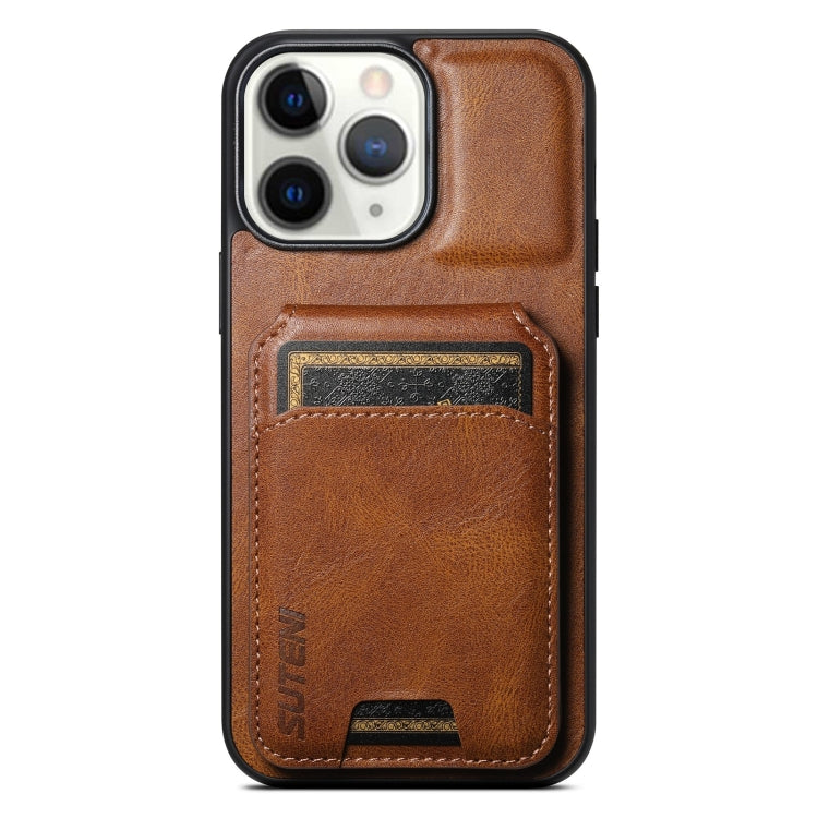 Suteni H02 Leather Wallet Stand Back Phone Case, For iPhone 14 Pro, For iPhone 14 Pro Max, For iPhone 13 Pro Max, For iPhone 13 Pro, For iPhone 13, For iPhone 12 / 12 Pro, For iPhone 12 Pro Max, For iPhone 11 Pro Max, For iPhone 11, For iPhone 11 Pro