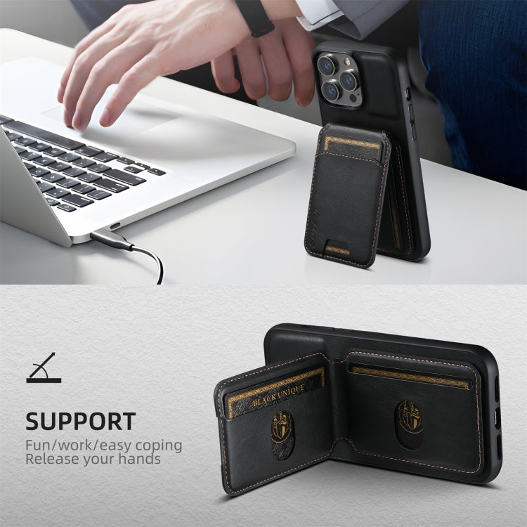 Suteni H02 Leather Wallet Stand Back Phone Case, For iPhone 16 Pro Max, For iPhone 16 Pro, For iPhone 16 Plus, For iPhone 16, For iPhone 15 Pro Max, For iPhone 15 Pro, For iPhone 15 Plus, For iPhone 15, For iPhone 14 Plus, For iPhone 14