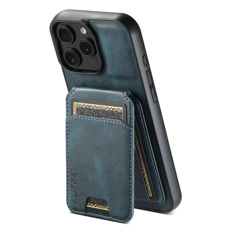 Suteni H02 Leather Wallet Stand Back Phone Case, For iPhone 16 Pro Max, For iPhone 16 Pro, For iPhone 16 Plus, For iPhone 16, For iPhone 15 Pro Max, For iPhone 15 Pro, For iPhone 15 Plus, For iPhone 15, For iPhone 14 Plus, For iPhone 14