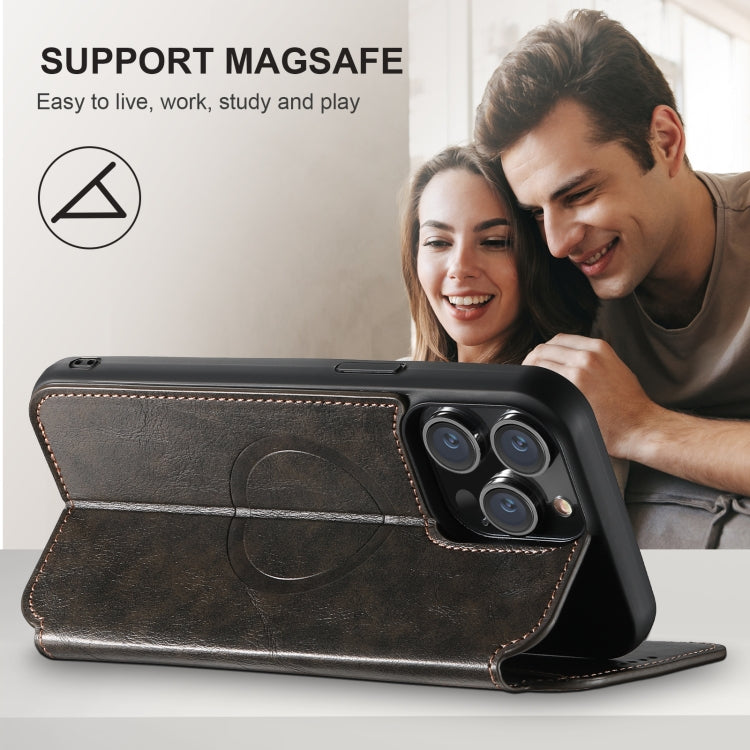 Suteni J05 Leather Magnetic MagSafe Phone Case, For iPhone 16 Pro Max, For iPhone 16 Pro, For iPhone 16 Plus, For iPhone 16, For iPhone 15 Pro Max, For iPhone 15 Pro, For iPhone 15 Plus, For iPhone 15