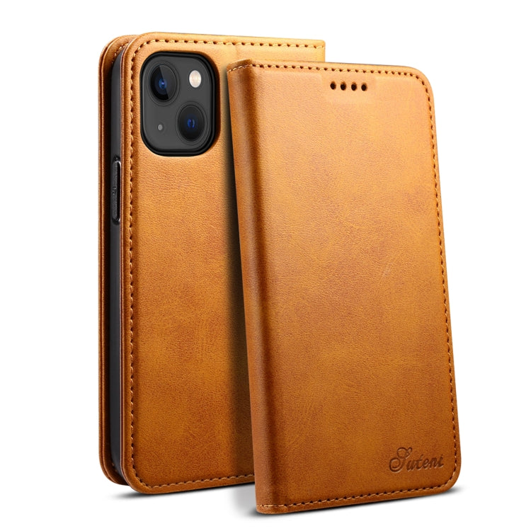 Suteni Calf Texture Horizontal Flip Leather Phone Case, For iPhone 16 Pro Max, For iPhone 16 Pro, For iPhone 16 Plus, For iPhone 16, For iPhone 15 Pro Max, For iPhone 15 Pro, For iPhone 15 Plus, For iPhone 15