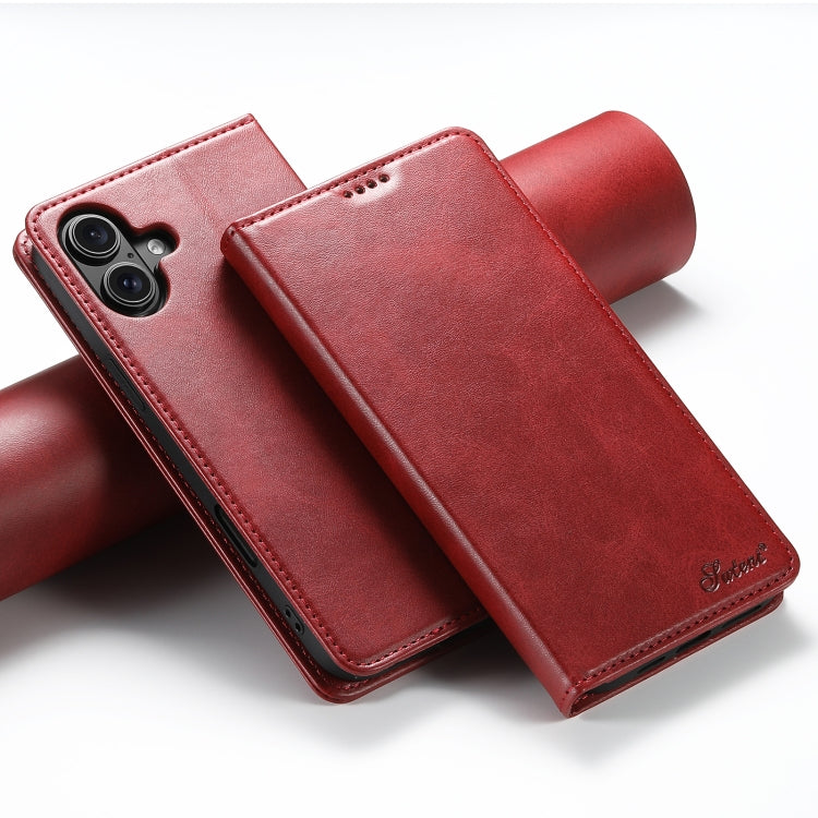 Suteni Calf Texture Horizontal Flip Leather Phone Case, For iPhone 16 Pro Max, For iPhone 16 Pro, For iPhone 16 Plus, For iPhone 16, For iPhone 15 Pro Max, For iPhone 15 Pro, For iPhone 15 Plus, For iPhone 15