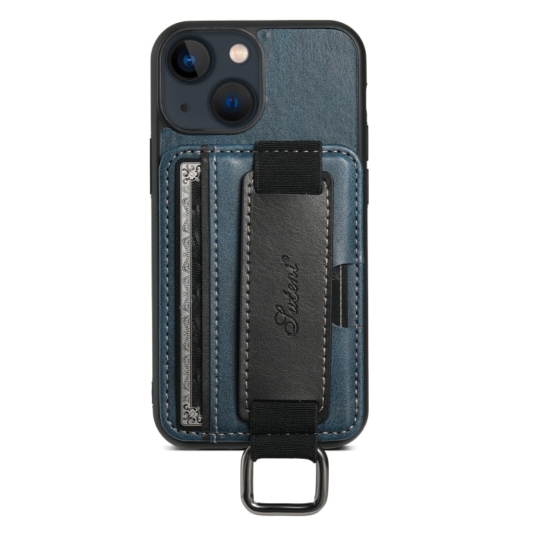 Suteni H13 Card Wallet Wrist Strap Holder PU Phone Case, For iPhone 16 Pro Max, For iPhone 16 Pro, For iPhone 16 Plus, For iPhone 16, For iPhone 15 Pro Max, For iPhone 15 Pro, For iPhone 15 Plus, For iPhone 15