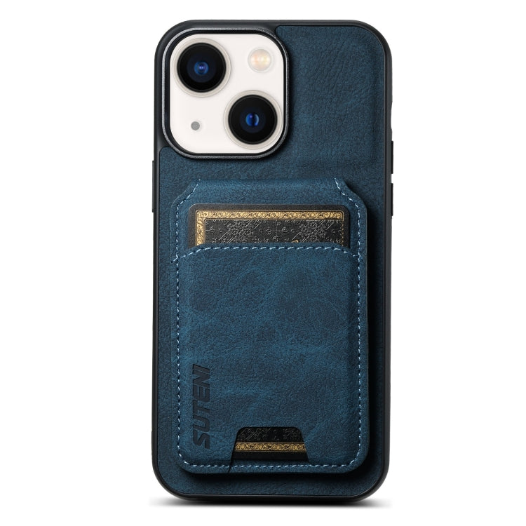 Suteni H02 Litchi Leather Card Wallet Stand Back Phone Case, For iPhone 15, For iPhone 14 Plus, For iPhone 14, For iPhone 14 Pro