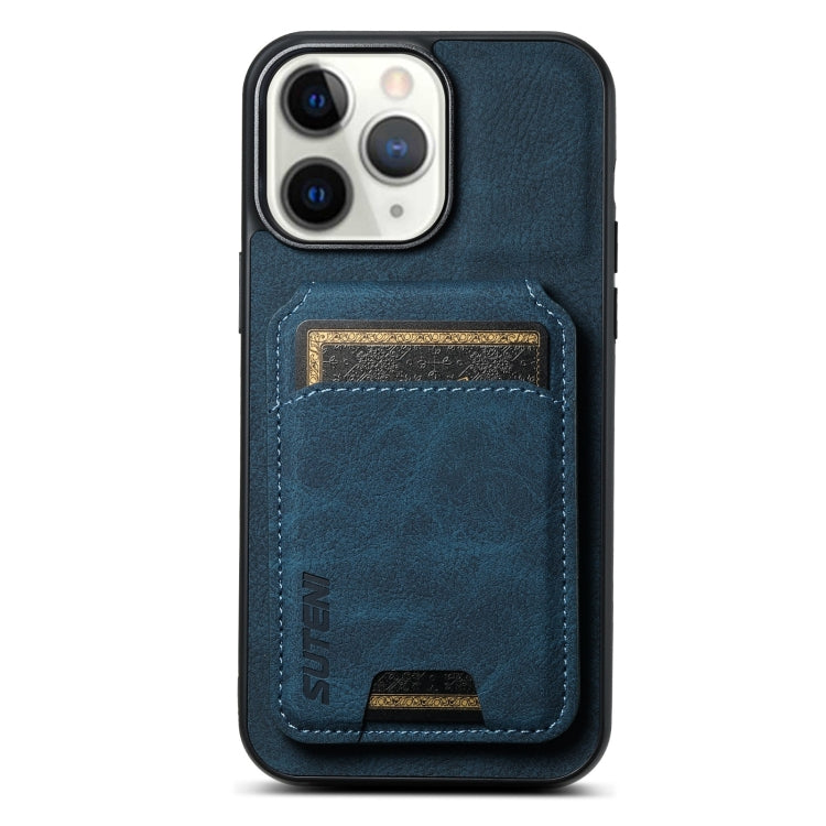 Suteni H02 Litchi Leather Card Wallet Stand Back Phone Case, For iPhone 11, For iPhone 11 Pro, For iPhone XR, For iPhone XS Max, For iPhone X / XS