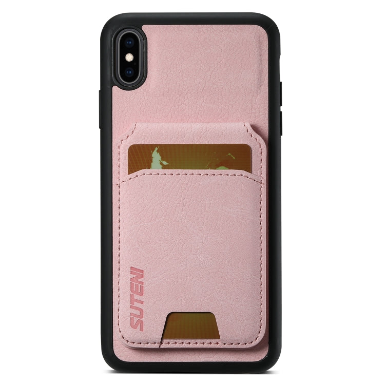 Suteni H02 Litchi Leather Card Wallet Stand Back Phone Case, For iPhone 11, For iPhone 11 Pro, For iPhone XR, For iPhone XS Max, For iPhone X / XS