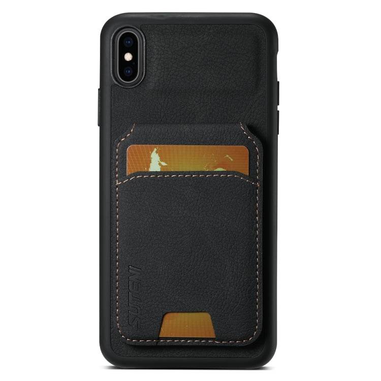 Suteni H02 Litchi Leather Card Wallet Stand Back Phone Case, For iPhone 11, For iPhone 11 Pro, For iPhone XR, For iPhone XS Max, For iPhone X / XS