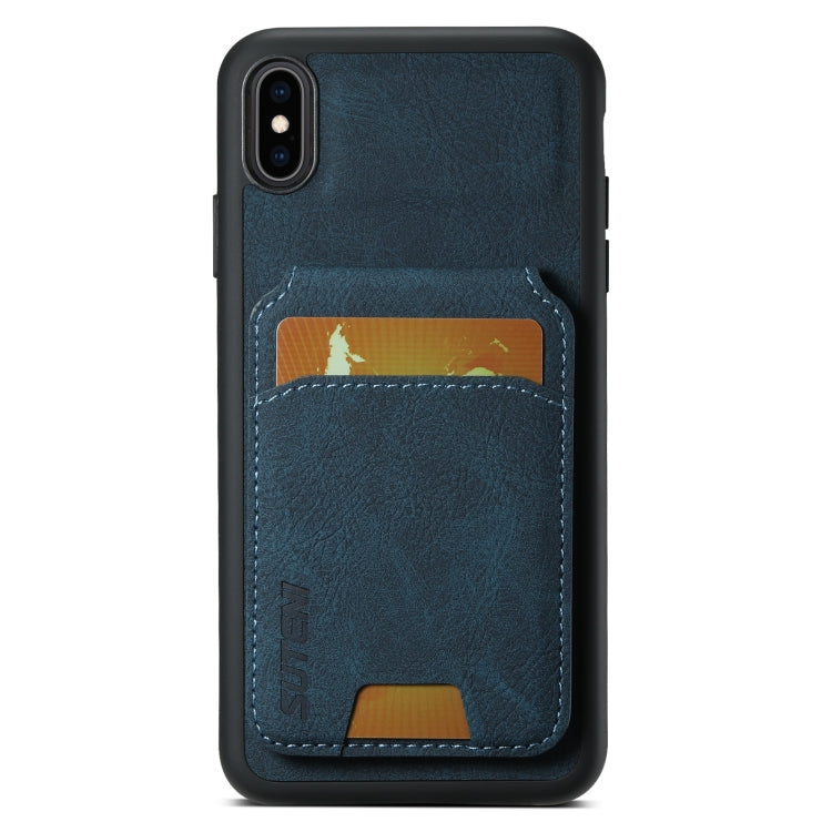 Suteni H02 Litchi Leather Card Wallet Stand Back Phone Case, For iPhone 11, For iPhone 11 Pro, For iPhone XR, For iPhone XS Max, For iPhone X / XS