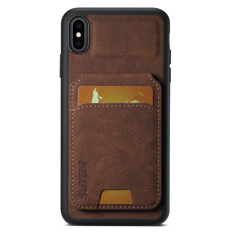 Suteni H02 Litchi Leather Card Wallet Stand Back Phone Case, For iPhone 11, For iPhone 11 Pro, For iPhone XR, For iPhone XS Max, For iPhone X / XS