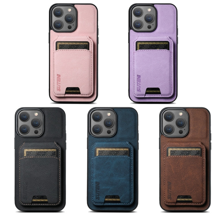 Suteni H02 Litchi Leather Card Wallet Stand Back Phone Case, For iPhone 11, For iPhone 11 Pro, For iPhone XR, For iPhone XS Max, For iPhone X / XS