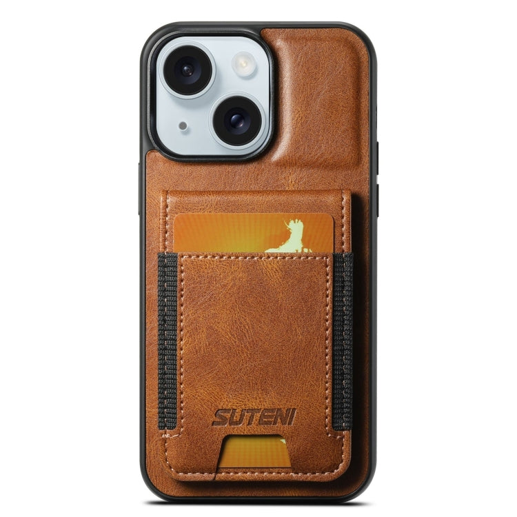 Suteni H03 Oil Wax Leather Wallet Stand Back Phone Case, For iPhone 16 Pro Max, For iPhone 16 Pro, For iPhone 16 Plus, For iPhone 16, For iPhone 15 Pro Max, For iPhone 15 Pro, For iPhone 15 Plus, For iPhone 15, For iPhone 14 Plus, For iPhone 14