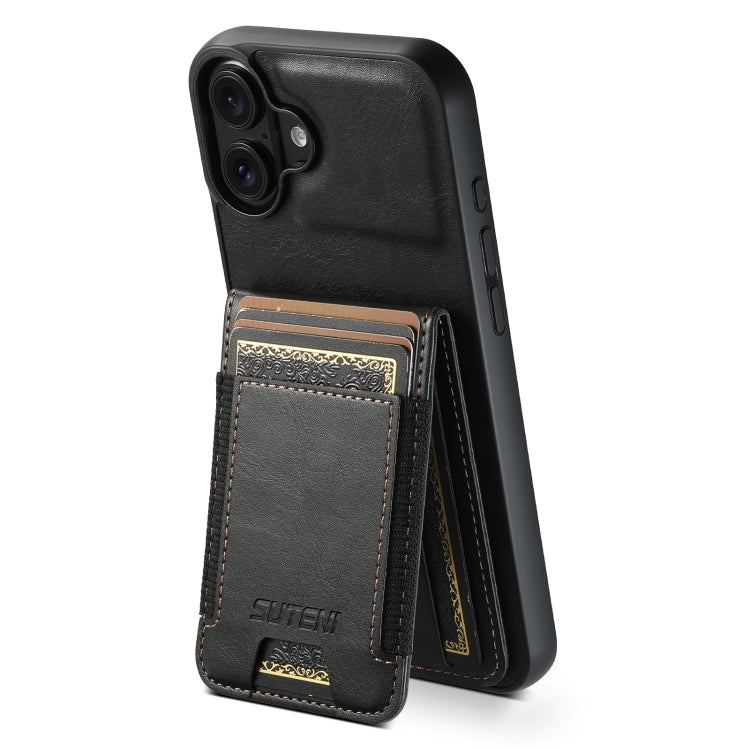 Suteni H03 Oil Wax Leather Wallet Stand Back Phone Case, For iPhone 16 Pro Max, For iPhone 16 Pro, For iPhone 16 Plus, For iPhone 16, For iPhone 15 Pro Max, For iPhone 15 Pro, For iPhone 15 Plus, For iPhone 15, For iPhone 14 Plus, For iPhone 14