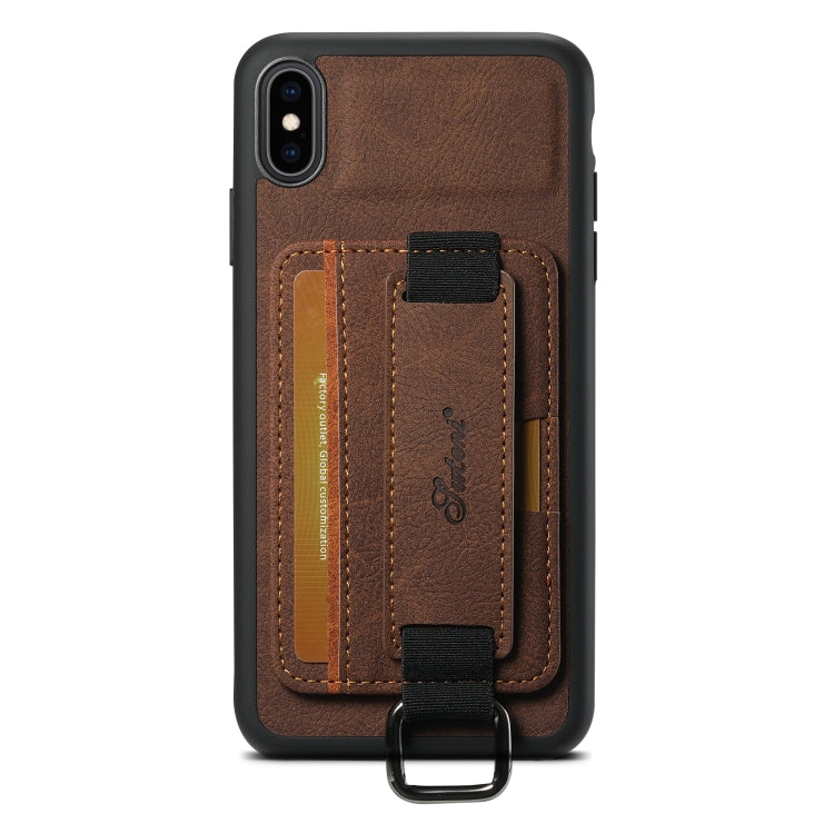 Suteni H13 Litchi Leather Wrist Strap Wallet Back Phone Case, For iPhone 11, For iPhone 11 Pro, For iPhone XR, For iPhone XS Max, For iPhone X / XS