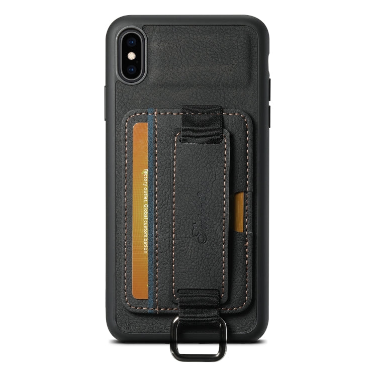 Suteni H13 Litchi Leather Wrist Strap Wallet Back Phone Case, For iPhone 11, For iPhone 11 Pro, For iPhone XR, For iPhone XS Max, For iPhone X / XS