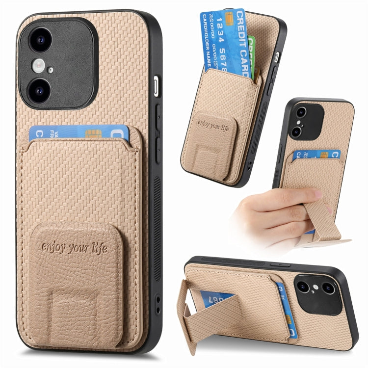 Carbon Fiber Card Bag Fold Stand Phone Case