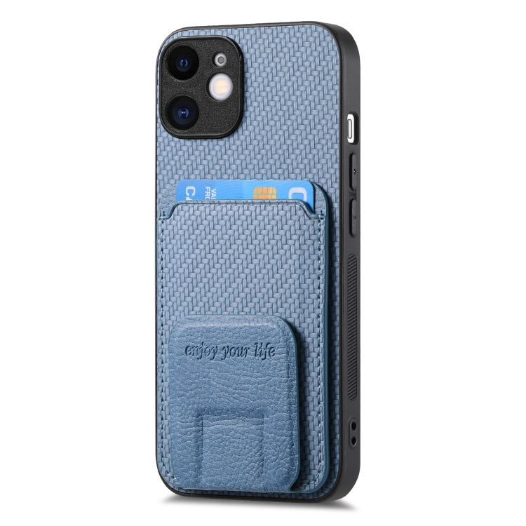 Carbon Fiber Card Bag Fold Stand Phone Case