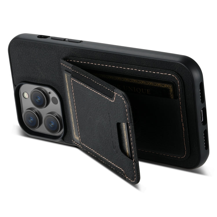 Suteni H03 Litchi Leather Card Bag Stand Back Phone Case, For iPhone 15, For iPhone 14 Plus, For iPhone 14, For iPhone 14 Pro