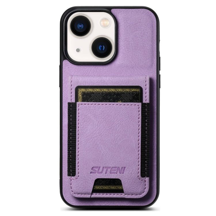 Suteni H03 Litchi Leather Card Bag Stand Back Phone Case, For iPhone 15, For iPhone 14 Plus, For iPhone 14, For iPhone 14 Pro