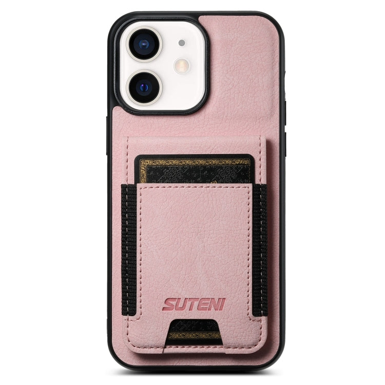 Suteni H03 Litchi Leather Card Bag Stand Back Phone Case, For iPhone 13 Pro Max, For iPhone 13 Pro, For iPhone 13, For iPhone 12 Pro Max, For iPhone 11 Pro Max, For iPhone 11