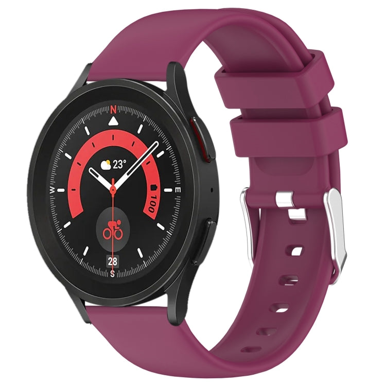 20mm Smooth Solid Color Silicone Watch Band, For Samsung Galaxy Watch 5  44mm, For Samsung Galaxy Watch 5 Pro  45mm