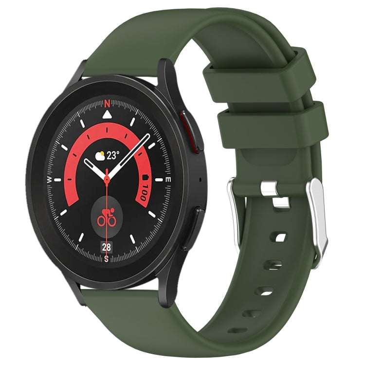 20mm Smooth Solid Color Silicone Watch Band, For Samsung Galaxy Watch 5  44mm, For Samsung Galaxy Watch 5 Pro  45mm