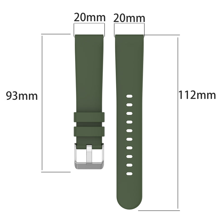 20mm Smooth Solid Color Silicone Watch Band, For Samsung Galaxy Watch 5  44mm, For Samsung Galaxy Watch 5 Pro  45mm