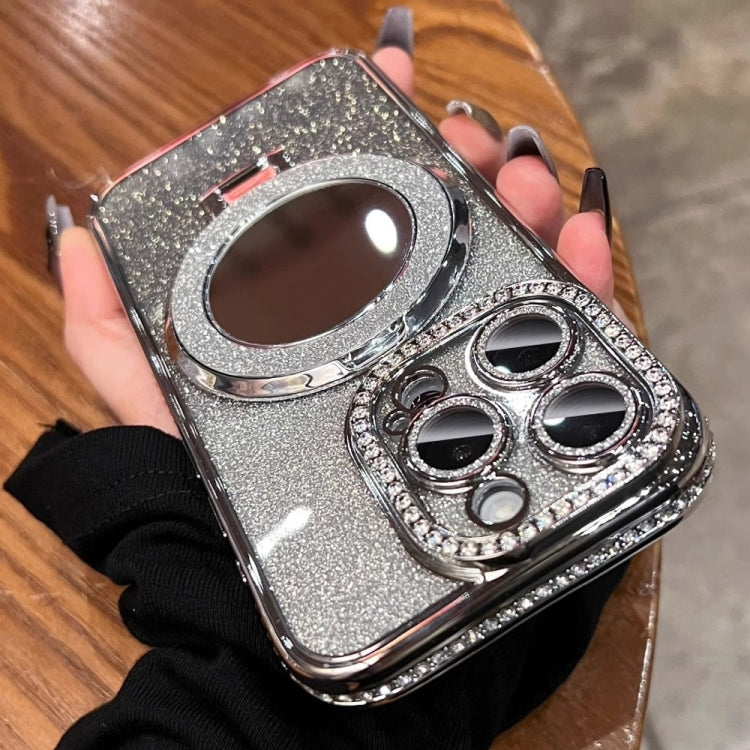 Rhinestone Mirror Glitter MagSafe TPU Phone Case, For iPhone 16 Pro Max, For iPhone 16 Pro, For iPhone 16 Plus, For iPhone 16, For iPhone 15 Pro Max