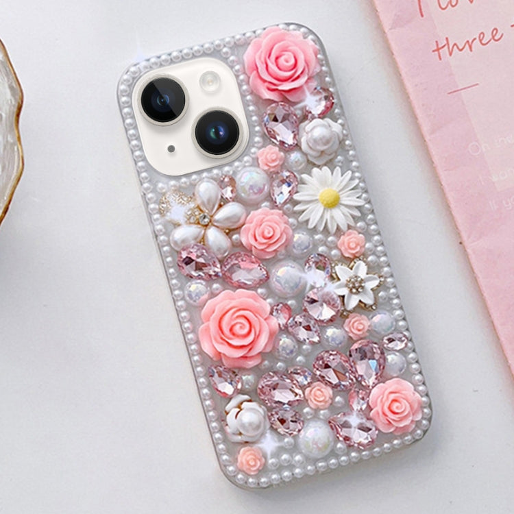 Rose Hand-set Diamond PC Phone Case, For iPhone 16e, For iPhone 16 Pro Max, For iPhone 16 Pro, For iPhone 16 Plus, For iPhone 16, For iPhone 15 Pro Max, For iPhone 15 Pro, For iPhone 15 Plus, For iPhone 15, For iPhone 14 Plus, For iPhone 14������������...
