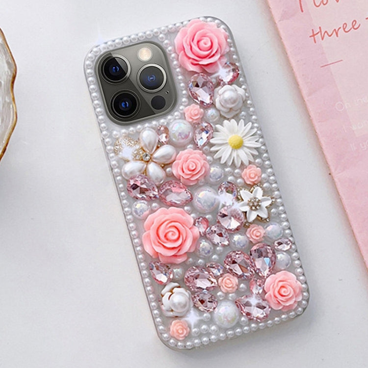 Rose Hand-set Diamond PC Phone Case, For iPhone 12, For iPhone 12 Pro Max, For iPhone 12 Pro, For iPhone 12 mini, For iPhone 11 Pro Max, For iPhone 11, For iPhone 11 Pro, For iPhone XR, For iPhone XS Max, For iPhone X / XS, For iPhone 7 Plus / 8 Plus