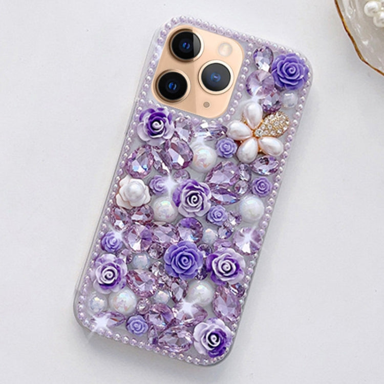 Rose Hand-set Diamond PC Phone Case, For iPhone 12, For iPhone 12 Pro Max, For iPhone 12 Pro, For iPhone 12 mini, For iPhone 11 Pro Max, For iPhone 11, For iPhone 11 Pro, For iPhone XR, For iPhone XS Max, For iPhone X / XS, For iPhone 7 Plus / 8 Plus