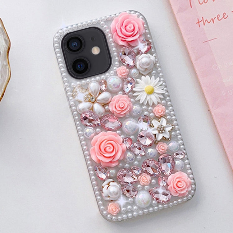 Rose Hand-set Diamond PC Phone Case, For iPhone 12, For iPhone 12 Pro Max, For iPhone 12 Pro, For iPhone 12 mini, For iPhone 11 Pro Max, For iPhone 11, For iPhone 11 Pro, For iPhone XR, For iPhone XS Max, For iPhone X / XS, For iPhone 7 Plus / 8 Plus