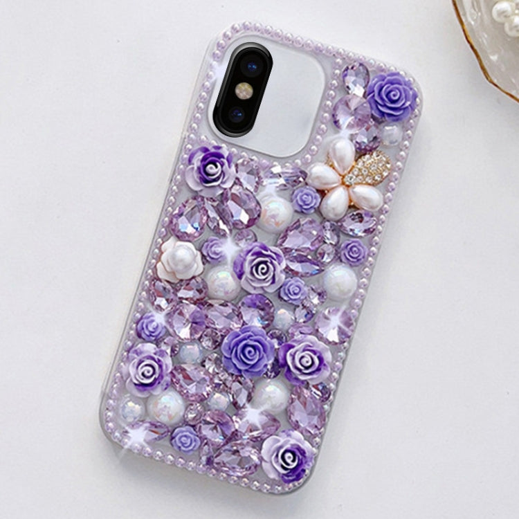 Rose Hand-set Diamond PC Phone Case, For iPhone 12, For iPhone 12 Pro Max, For iPhone 12 Pro, For iPhone 12 mini, For iPhone 11 Pro Max, For iPhone 11, For iPhone 11 Pro, For iPhone XR, For iPhone XS Max, For iPhone X / XS, For iPhone 7 Plus / 8 Plus