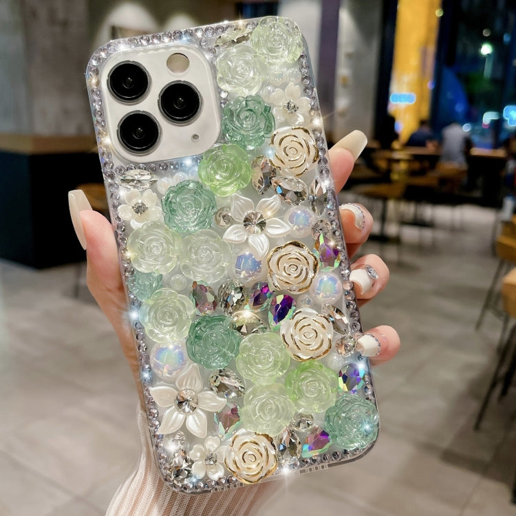 Rose Hand-set Pearl Diamond PC Phone Case, For iPhone 12, For iPhone 12 Pro Max, For iPhone 12 Pro, For iPhone 12 mini, For iPhone 11 Pro Max, For iPhone 11, For iPhone 11 Pro, For iPhone XR