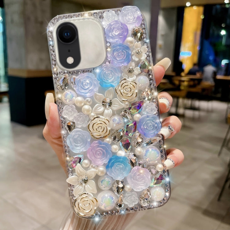 Rose Hand-set Pearl Diamond PC Phone Case, For iPhone 12, For iPhone 12 Pro Max, For iPhone 12 Pro, For iPhone 12 mini, For iPhone 11 Pro Max, For iPhone 11, For iPhone 11 Pro, For iPhone XR