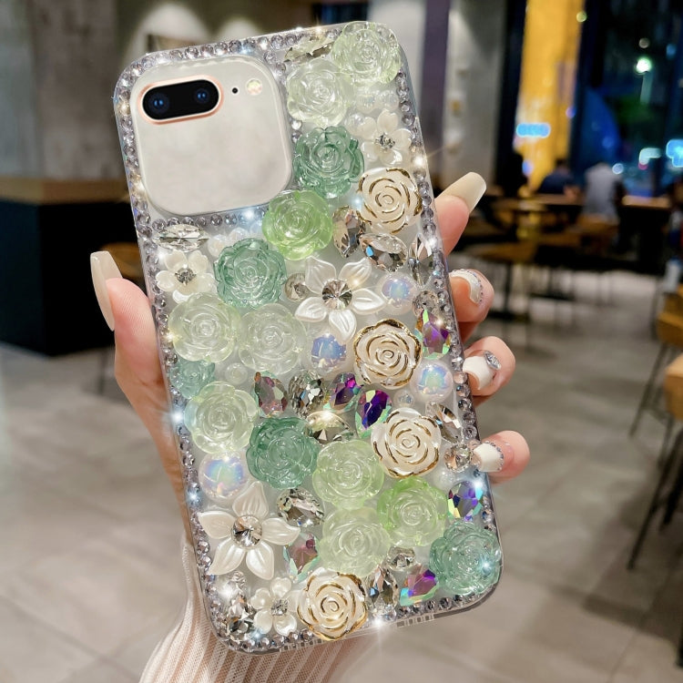 Rose Hand-set Pearl Diamond PC Phone Case, For iPhone XS Max, For iPhone X / XS, For iPhone 7 Plus / 8 Plus, For iPhone 7 / 8