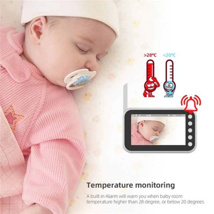 ABM200 Support Two-Way Voice Temperature Display 4.5-inch Video Baby Monitor Music Player, ABM200