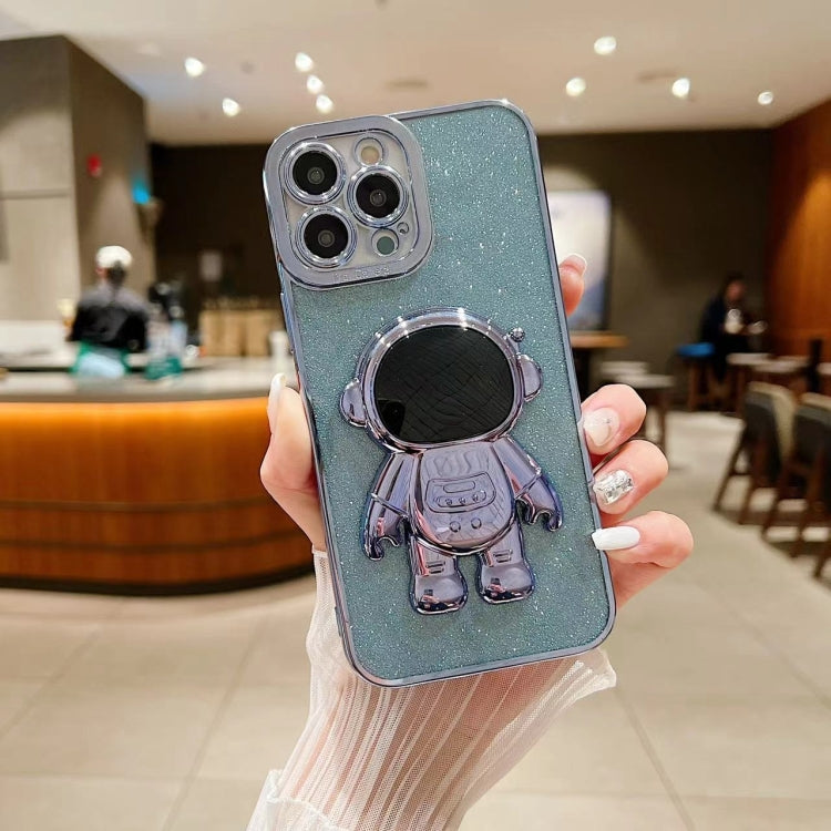 Glitter Electroplating Astronaut Holder Phone Case, For iPhone 15 Pro, For iPhone 15 Plus, For iPhone 15, For iPhone 14 Plus, For iPhone 14