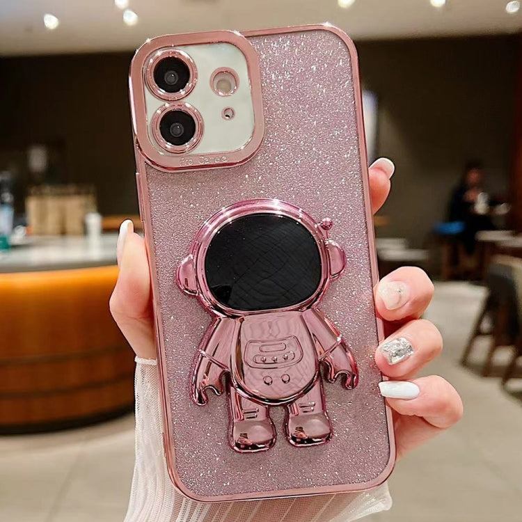 Glitter Electroplating Astronaut Holder Phone Case, For iPhone 12, For iPhone 12 Pro Max, For iPhone 12 Pro, For iPhone 11 Pro Max, For iPhone 11