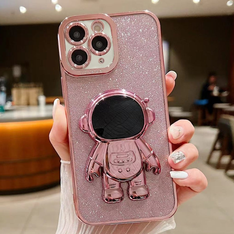 Glitter Electroplating Astronaut Holder Phone Case, For iPhone 11 Pro, For iPhone XR, For iPhone XS Max, For iPhone X / XS