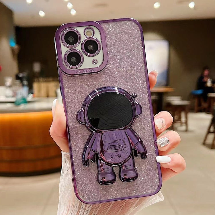 Glitter Electroplating Astronaut Holder Phone Case, For iPhone 11 Pro, For iPhone XR, For iPhone XS Max, For iPhone X / XS