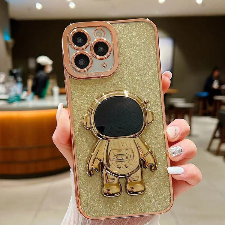 Glitter Electroplating Astronaut Holder Phone Case, For iPhone 11 Pro, For iPhone XR, For iPhone XS Max, For iPhone X / XS