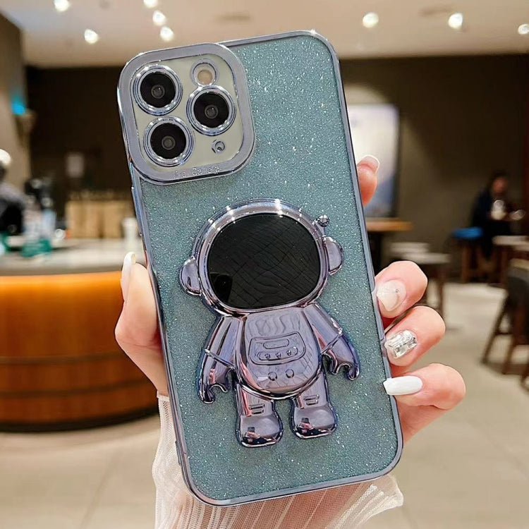 Glitter Electroplating Astronaut Holder Phone Case, For iPhone 11 Pro, For iPhone XR, For iPhone XS Max, For iPhone X / XS