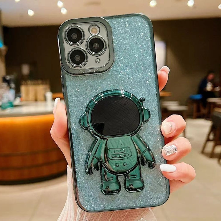 Glitter Electroplating Astronaut Holder Phone Case, For iPhone 11 Pro, For iPhone XR, For iPhone XS Max, For iPhone X / XS