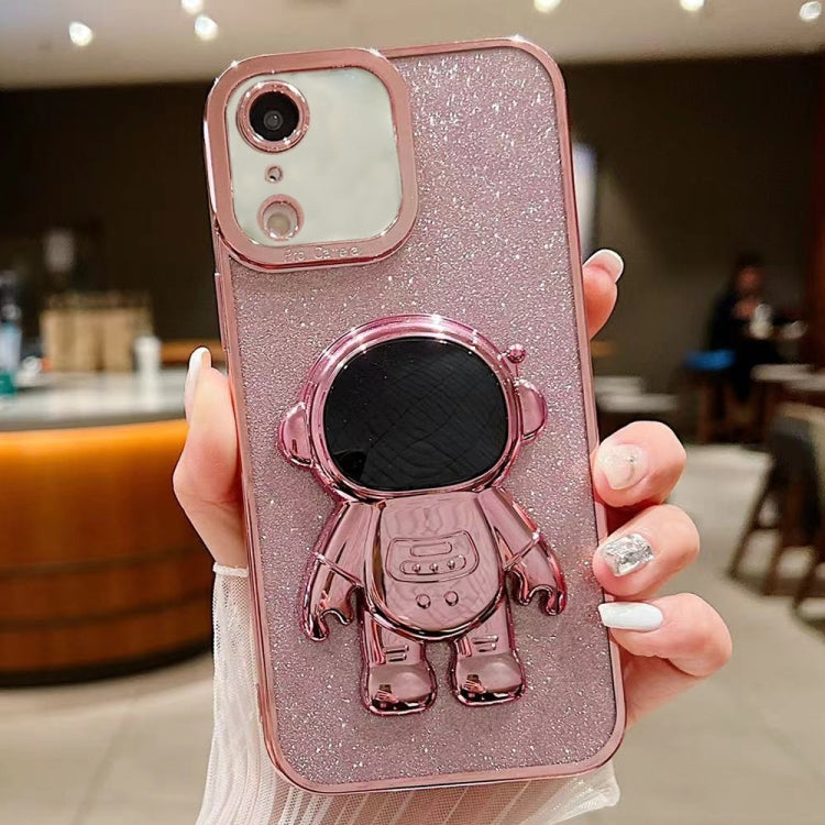 Glitter Electroplating Astronaut Holder Phone Case, For iPhone 11 Pro, For iPhone XR, For iPhone XS Max, For iPhone X / XS