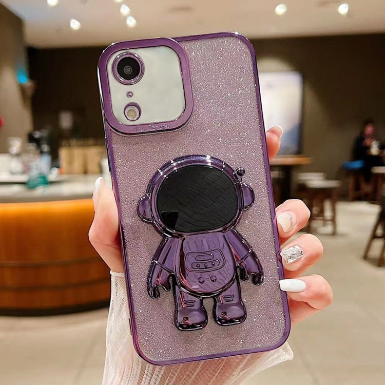 Glitter Electroplating Astronaut Holder Phone Case, For iPhone 11 Pro, For iPhone XR, For iPhone XS Max, For iPhone X / XS