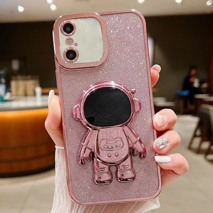 Glitter Electroplating Astronaut Holder Phone Case, For iPhone 11 Pro, For iPhone XR, For iPhone XS Max, For iPhone X / XS